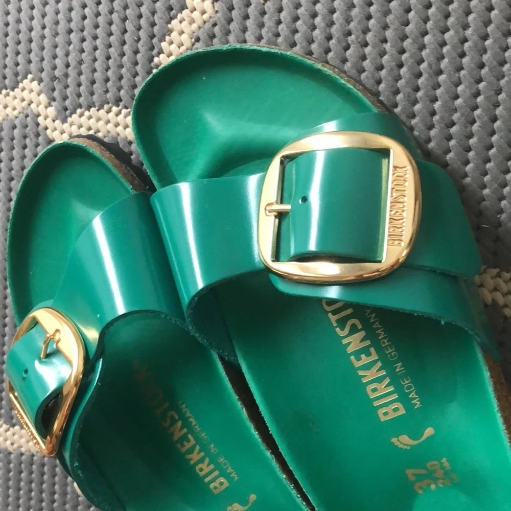 Birkenstock | 37 | Madrid Hammered Big Buckle Natural Leather Patent High Shine - Picture 7 of 7